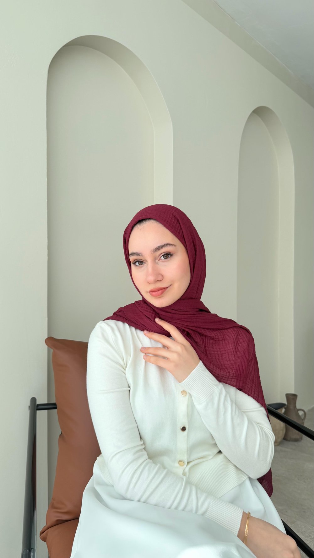 Perla Müslin Şal - Vişne Çürüğü
