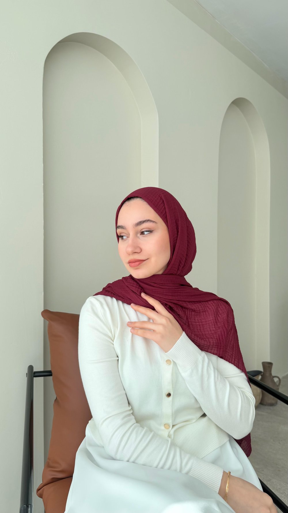 Perla Müslin Şal - Vişne Çürüğü