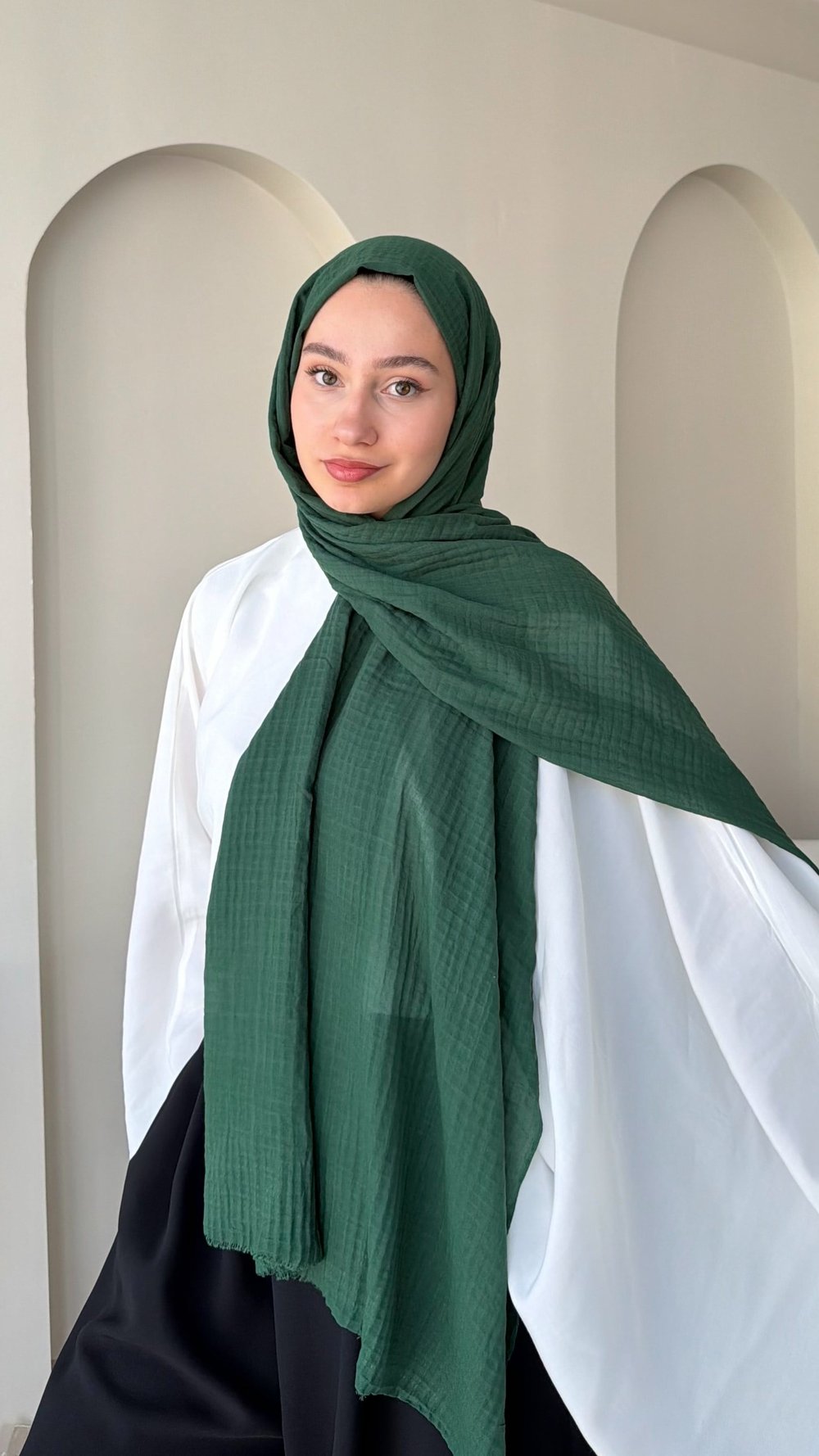 Perla Müslin Şal - Zümrüt Yeşili