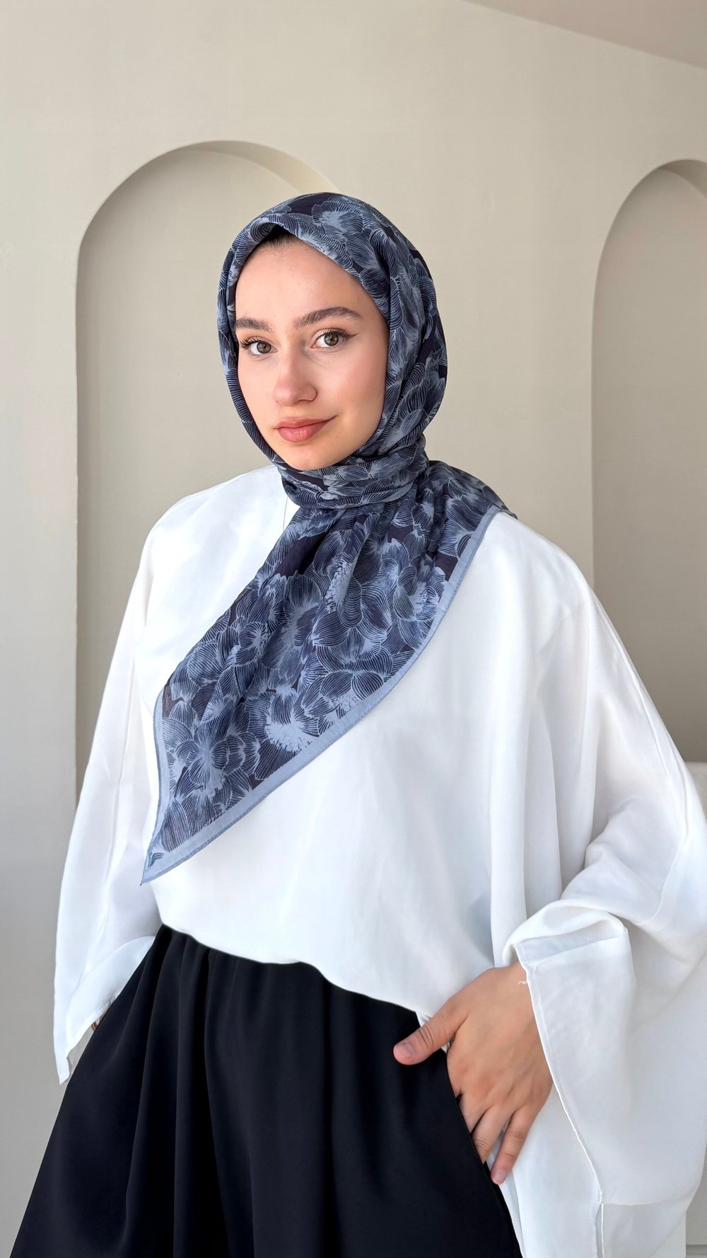 Petra Modal Pamuk Eşarp - Mavi
