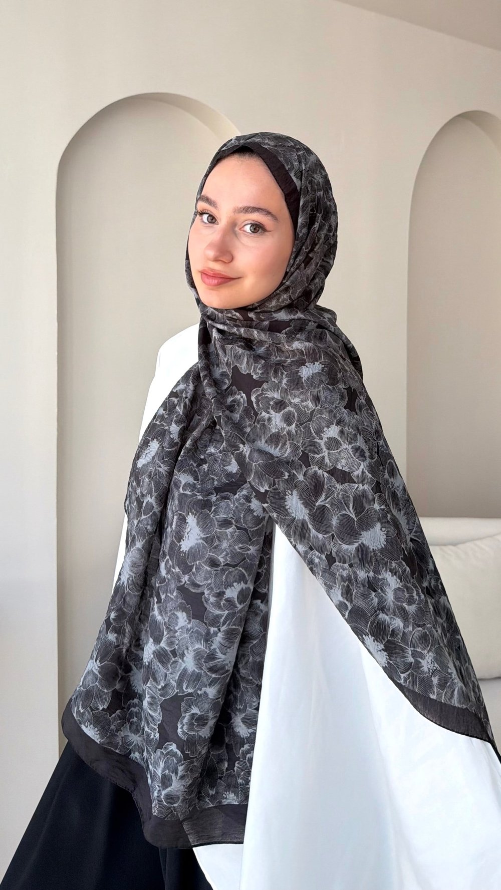 Petra Modal Pamuk Şal - Siyah