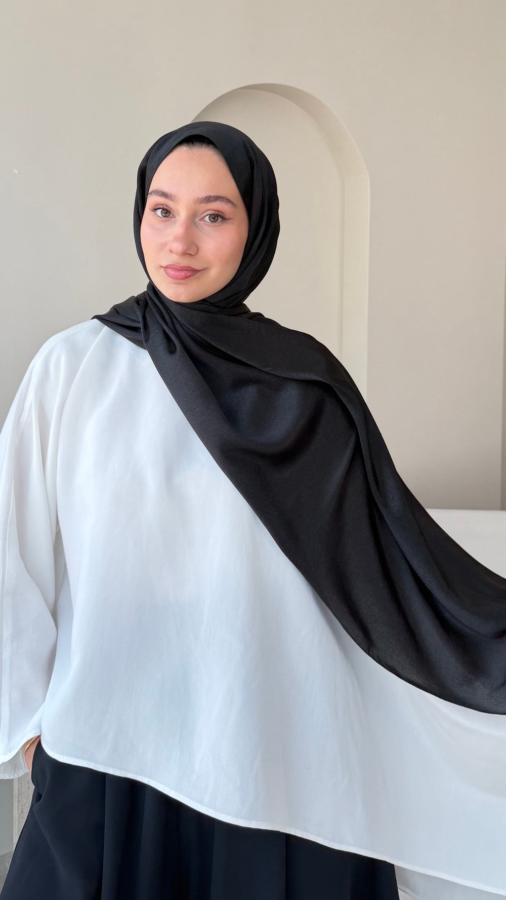Premium Kristal Janjan Şal - Siyah