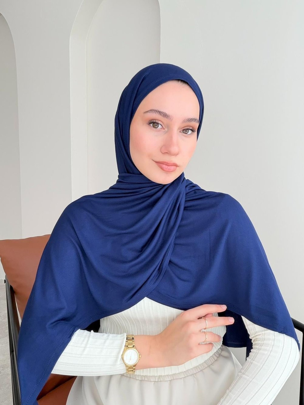 Premium Penye Şal - Lacivert