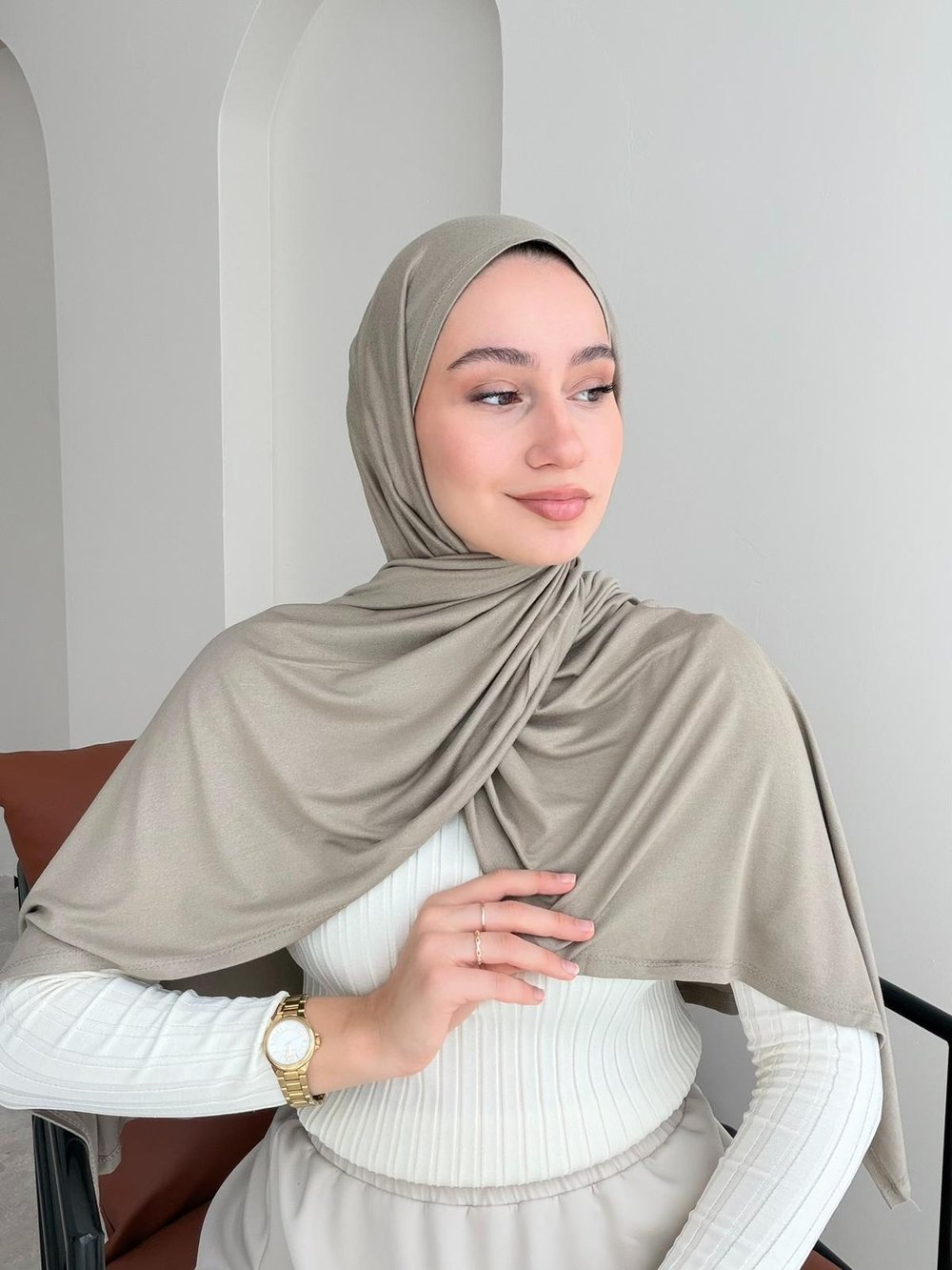 Premium Penye Şal - Vizon
