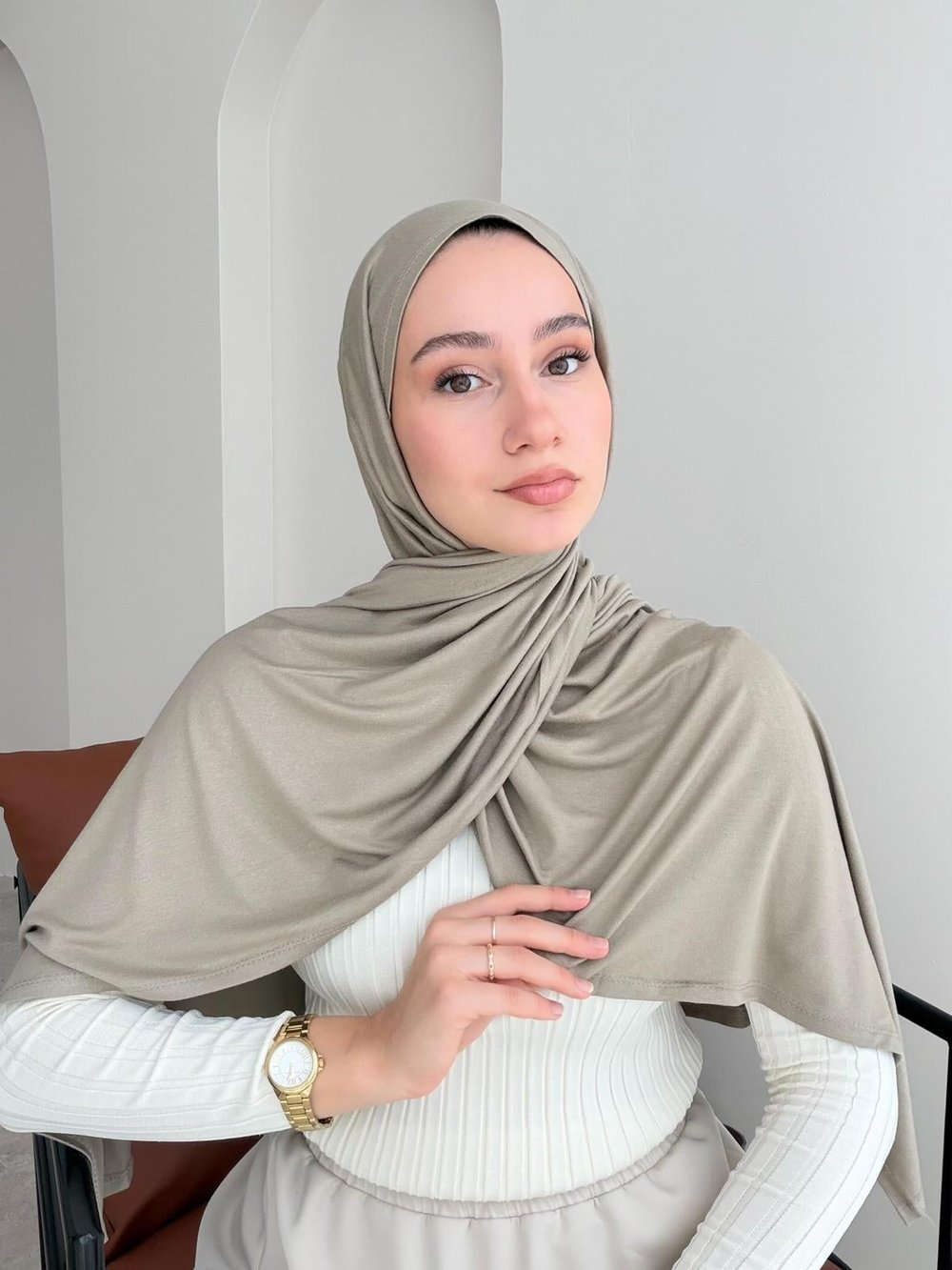 Premium Penye Şal - Vizon
