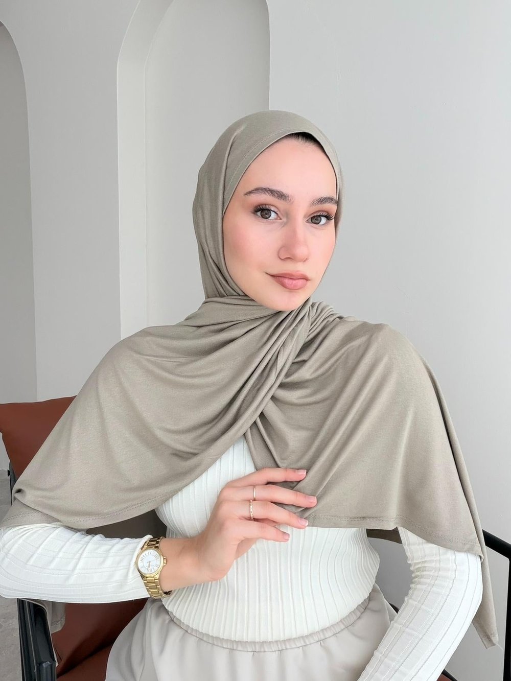 Premium Penye Şal - Vizon