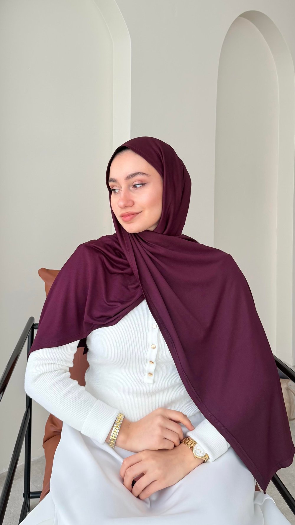 Premium Penye Şal - Mürdüm