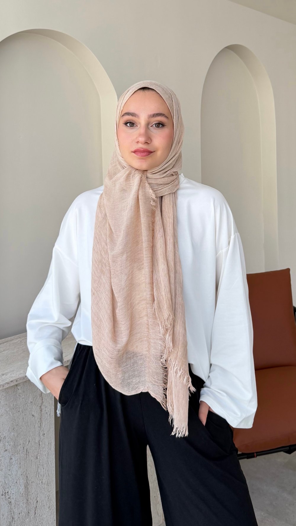 Santa Voile Şal - Sahra Beji
