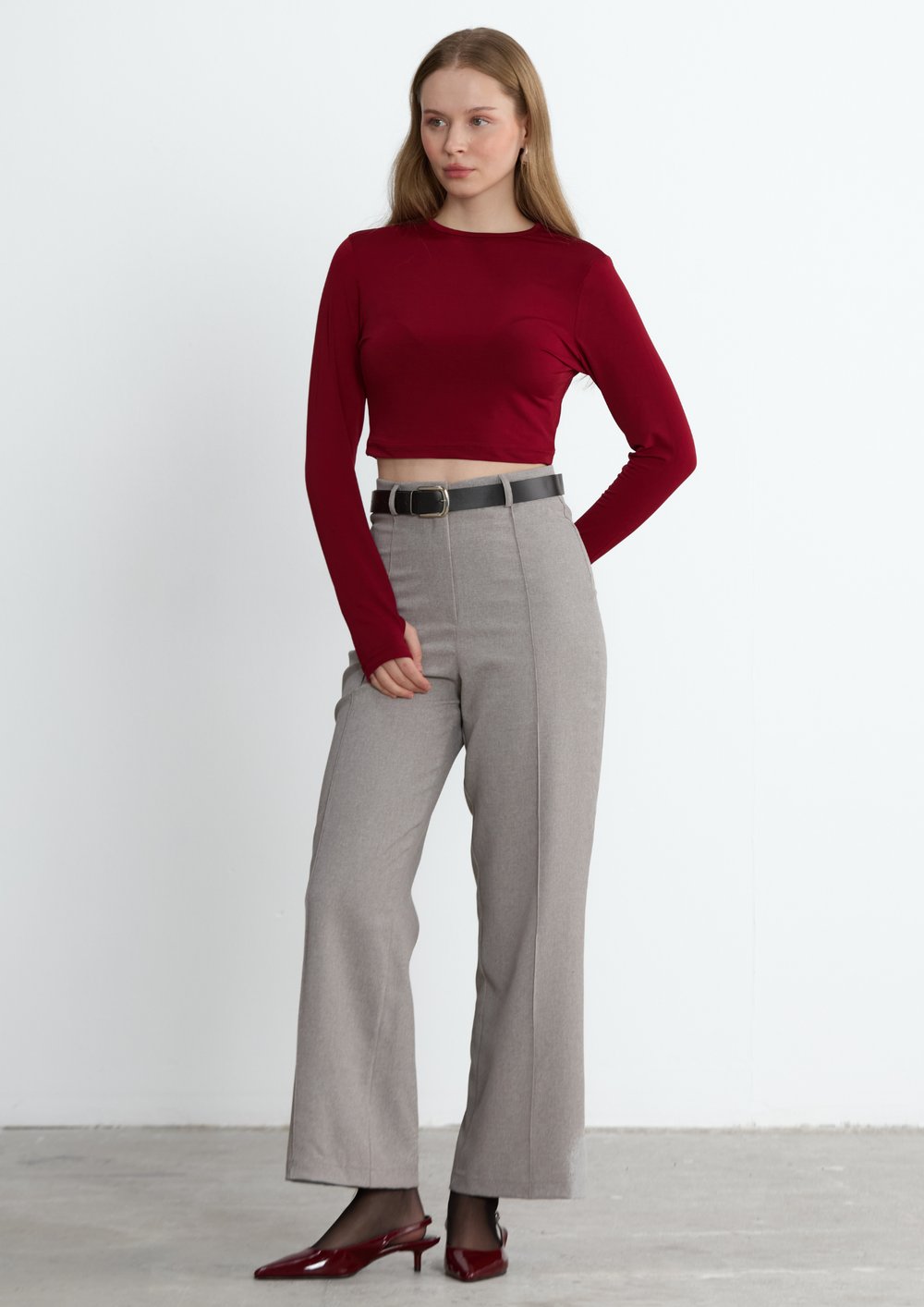 Bordo Kael Crop Bluz