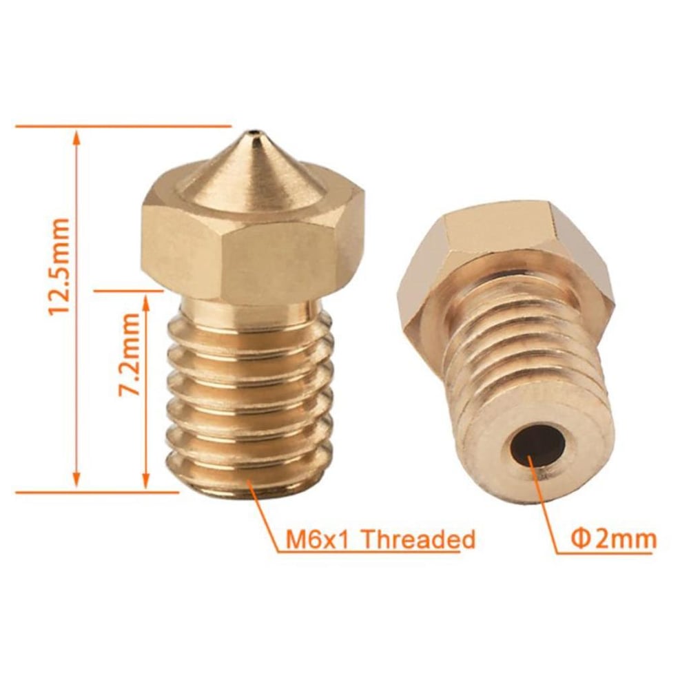 0.2 mm V6 Pirinç Nozzle