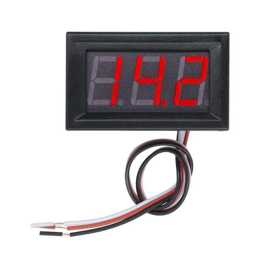 0.56 inç DC 0-100V Dijital Voltmetre Panel Tipi Kırmızı  Renk 3 Telli