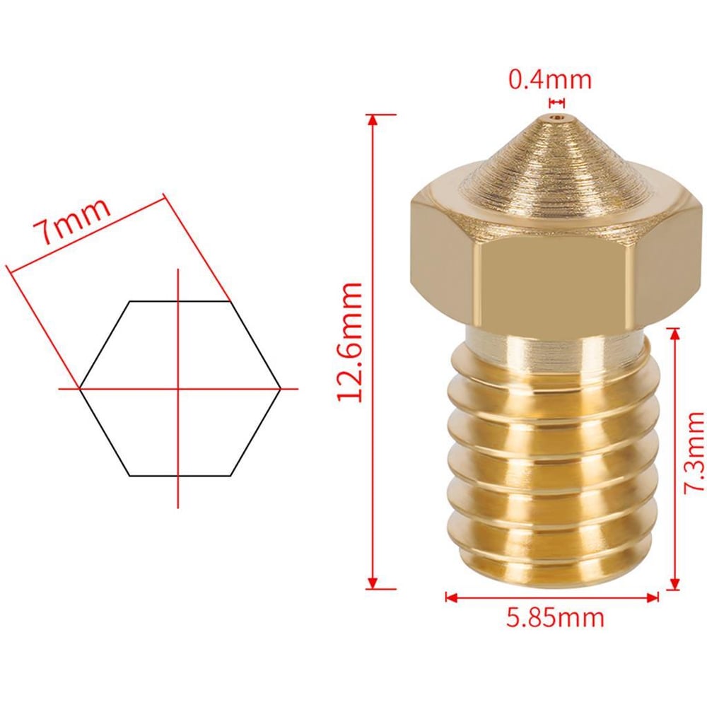 1.0 mm V6 Pirinç Nozzle