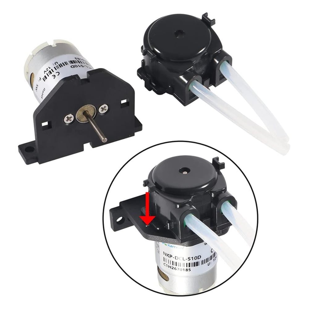 12 V Peristaltik Sıvı Pompası - Dozaj Su Pompası Silikon Tüp - NKP-DCL-S10D Siyah