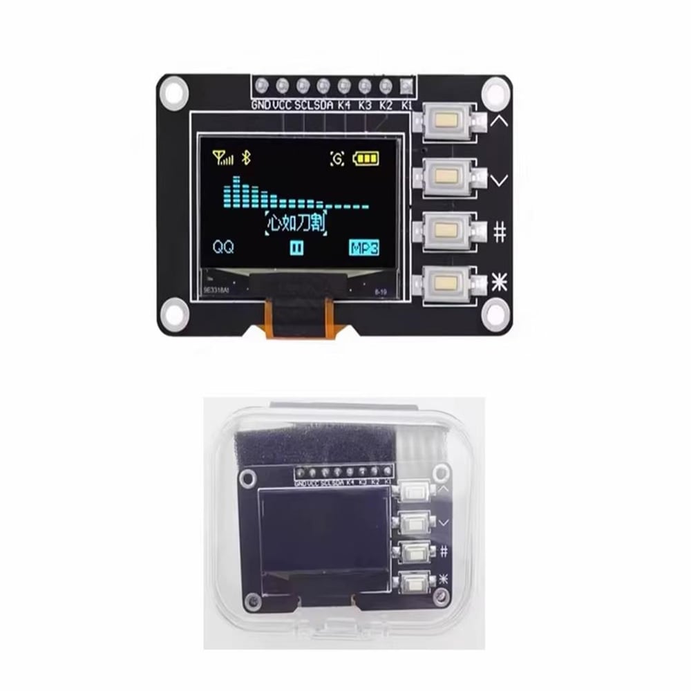 128x64 0.96 İnch I2C Butonlu Oled Grafik Lcd Ekran 4 Pin(Sarı-Mavi)