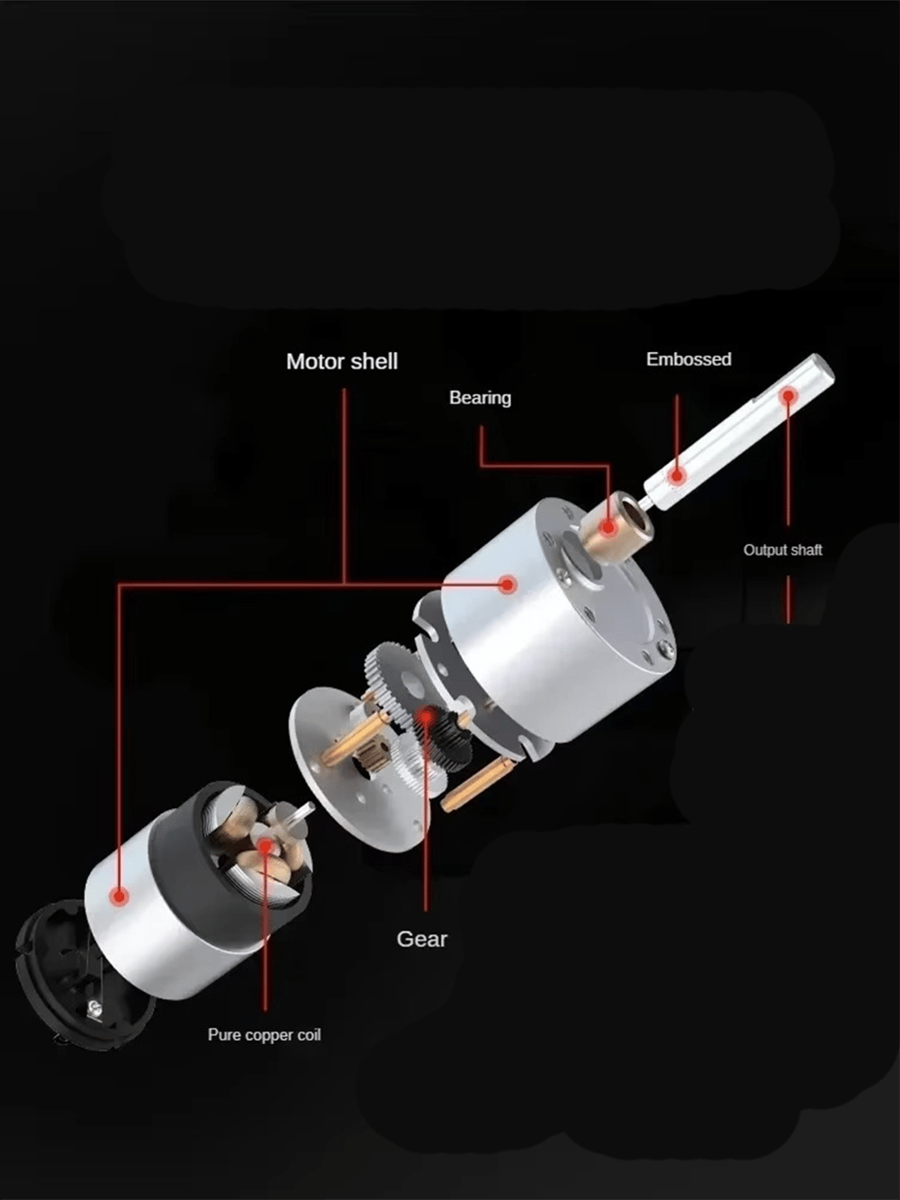 12V 35mm 600 Rpm JGB37-520 Düz Tip Redüktörlü DC Motor