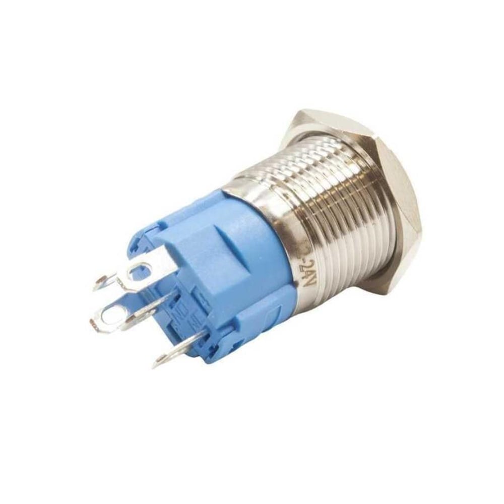 16A-G1-E 16mm Çıkık Yaylı Kırmızı Işıklı Metal Buton