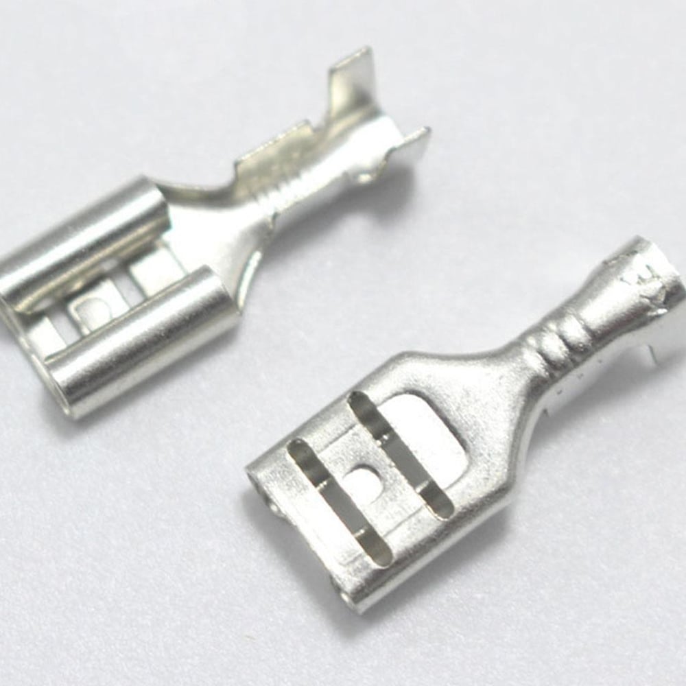 6.3mm İzolesiz Kablo Ucu Dişi Terminal Pabucu-10 Adet