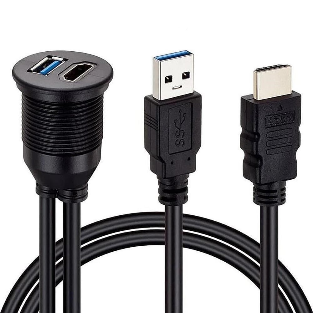 2 Bağlantılı Gömme Panel Montajlı USB 3.0+HDMI Uzatma Kablosu-2 Metre