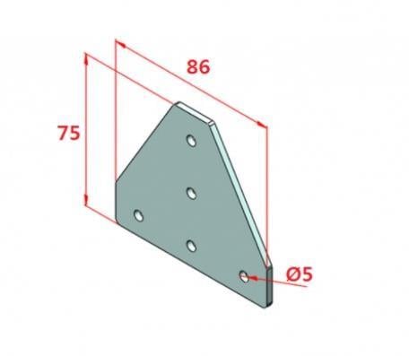 20x20 Sigma Profil 3 Yönlü Köşe Bağlantı Sacı