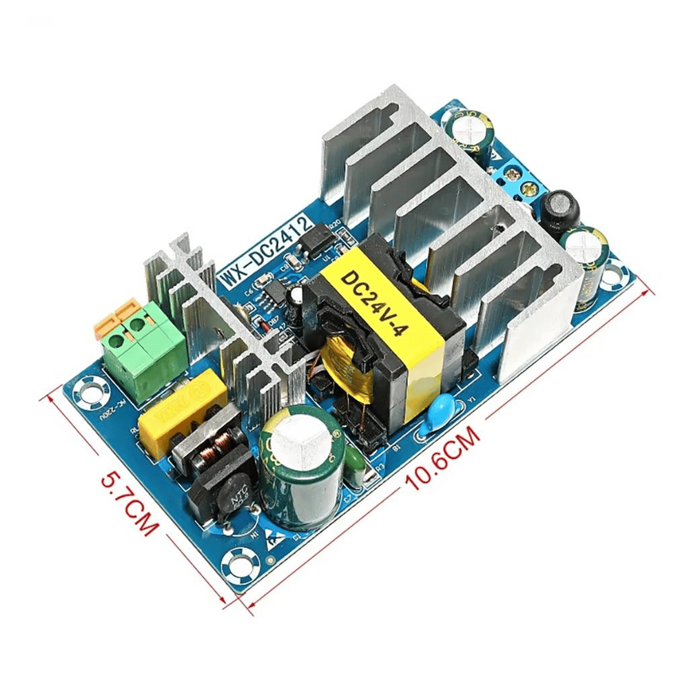 220VAC-24VDC 6A SMPS (Anahtarlamalı Güç Kaynağı) Kartı-100W