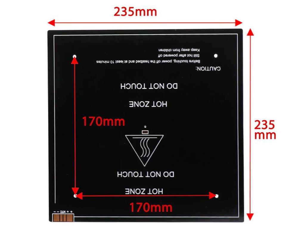 24V Alüminyum Isıtıcı Tabla Soketli 235x235(Ender ve Bluer Uyumlu)