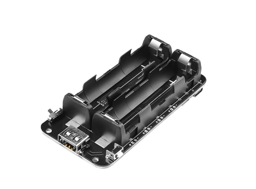 2'li Anahtarlı 18650 Lityum Pil Yuvası V8 Mikro USB Sarj Modülü