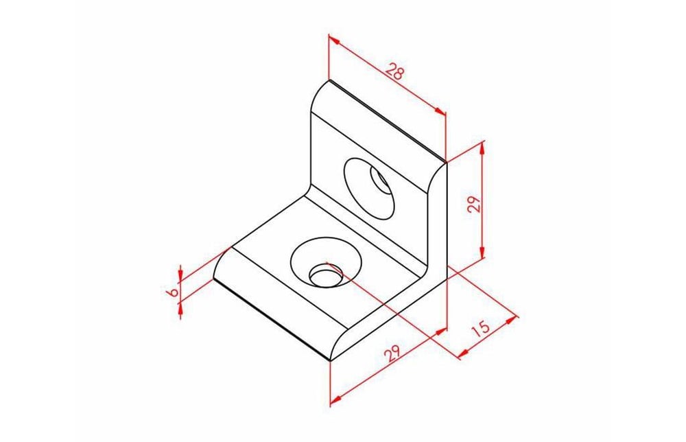 30x30 Sigma Profil Düz L Köşe Bağlantı