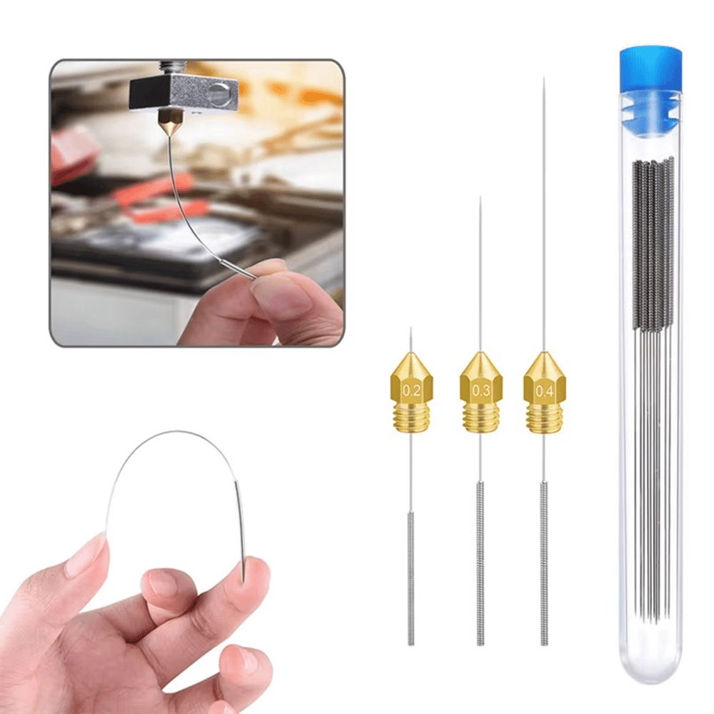 3D Yazıcı Nozzle Temizleme İğne Seti(0.2-0.25-0.3-0.35-0.4-0.5-0.6-0.8)