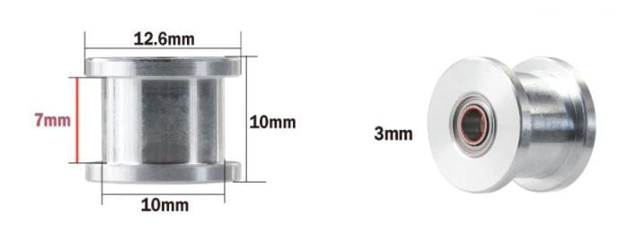 3mm Gt2 16 Diş 6mm Kayış Avare Kasnak(Dişli)