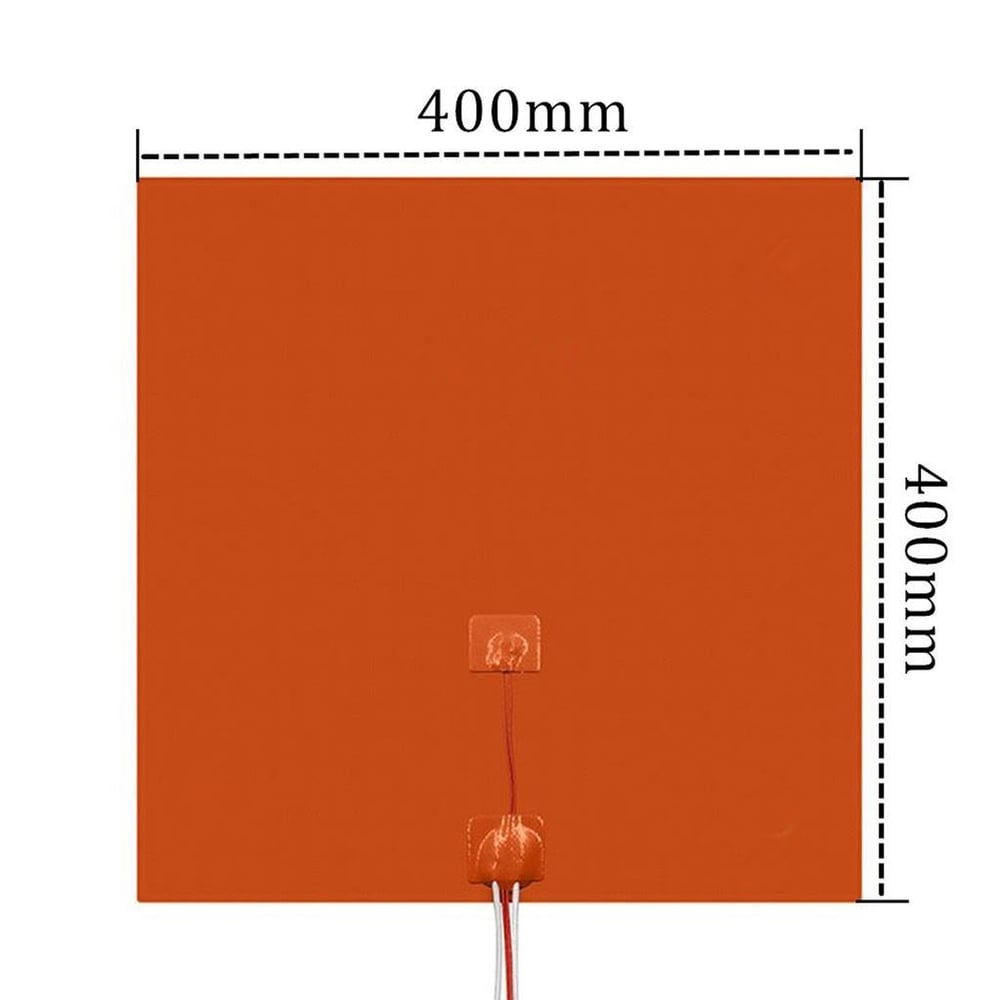 400x400 Silikon ısıtıcı Tabla Yapışkanlı(220V 800W)+100K Termistör