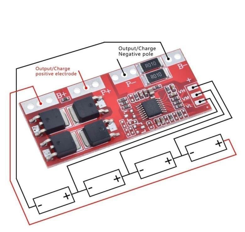 4S 30A BMS 14.8V 18650 Lityum LiPo Pil Şarj Koruma Modülü