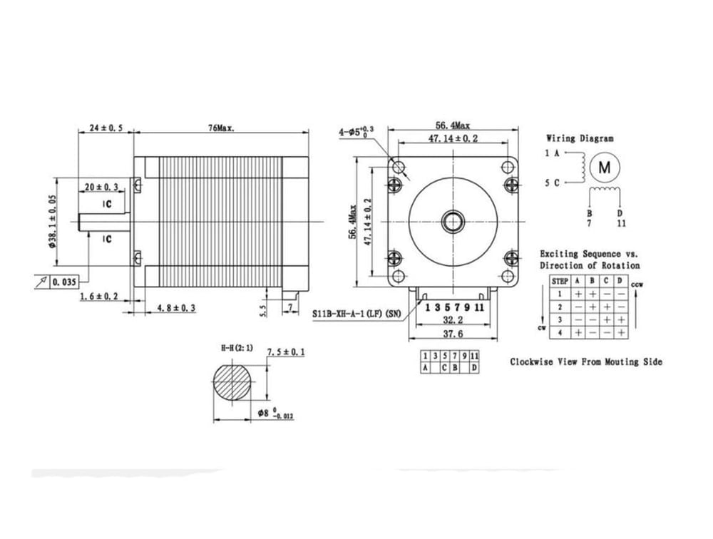 57HD6013-03 Nema 23 Step Motor(2.2Nm)