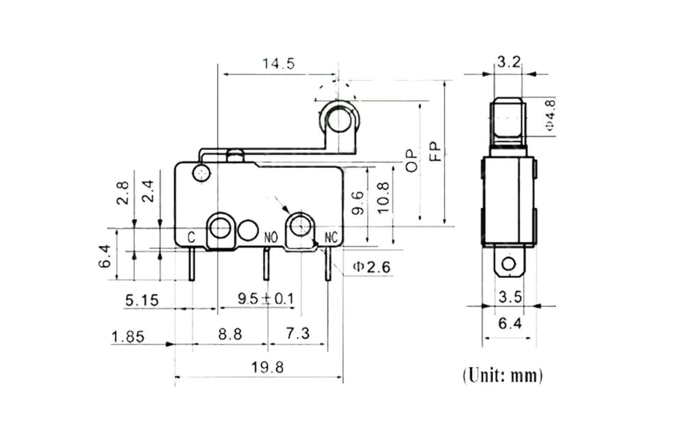 5A Micro Switch(Makaralı)