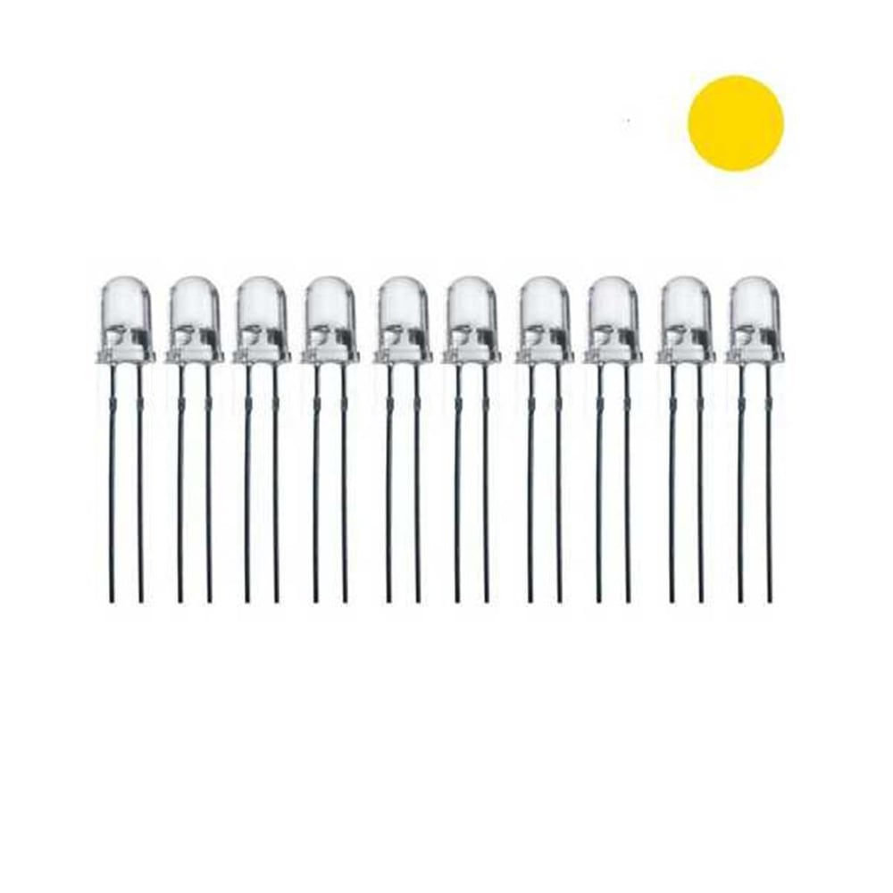 5mm Flaşörlü (Yanıp Sönen)Sarı Led Paketi - 10 Adet