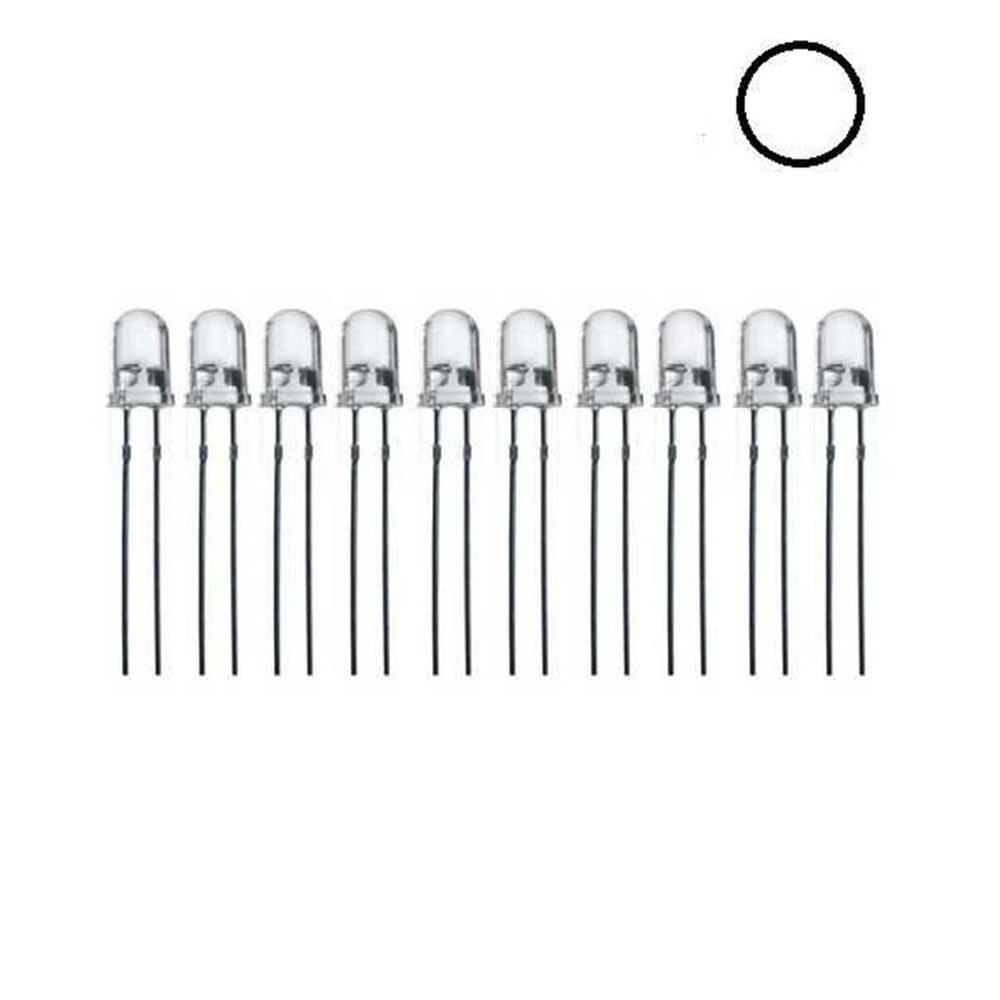 5mm Şeffaf Beyaz Led Paketi - 50 Adet