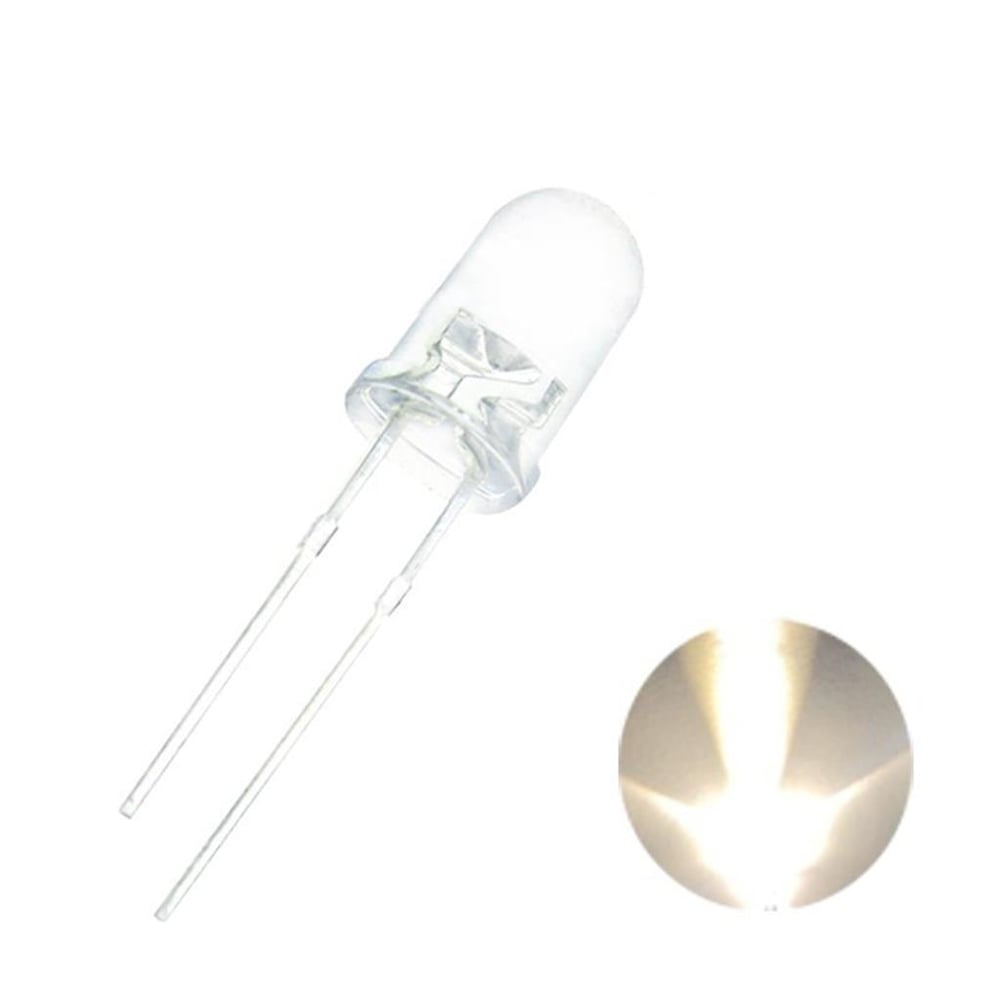 5mm Şeffaf Beyaz Led Paketi - 50 Adet