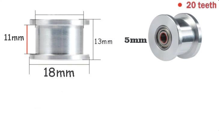 5mm Gt2 20 Diş 10mm Kayış Avare Kasnak(Dişsiz)