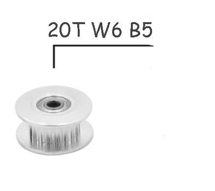 5mm Gt2 20 Diş 6mm Kayış Avare Kasnak(Dişli)