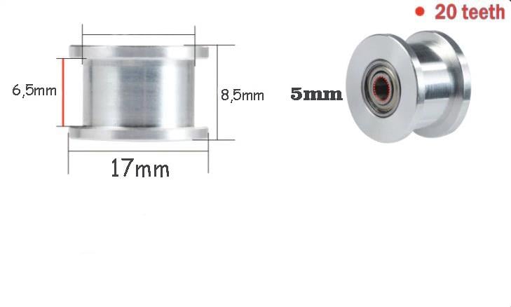5mm Gt2 20 Diş 6mm Kayış Avare Kasnak(Dişsiz)
