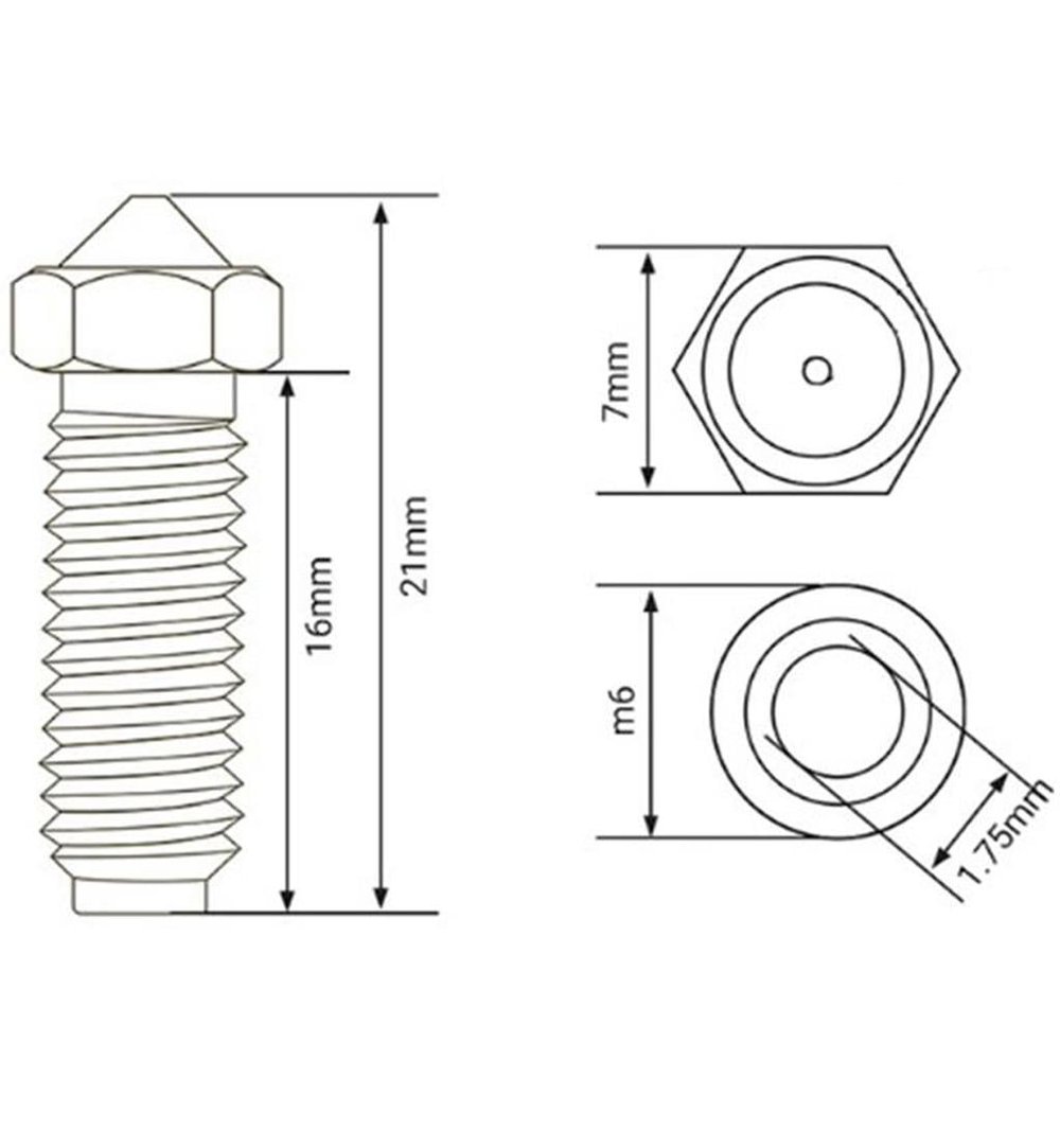 Anycubic Kobra 2-3 Pro-Plus-Max-Crator Uyumlu Sertleştirilmiş Çelik Nozzle(0.4mm)