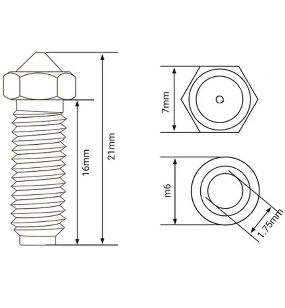 Anycubic Kobra 2-3 Pro-Plus-Max-Crator Uyumlu Sertleştirilmiş Çelik Nozzle(0.6mm)