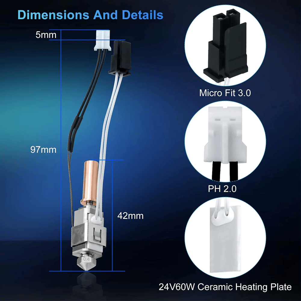 Anycubic Kobra 2 Yükseltilmiş Hotend Seti-0.4mm Pirinç Nozzle