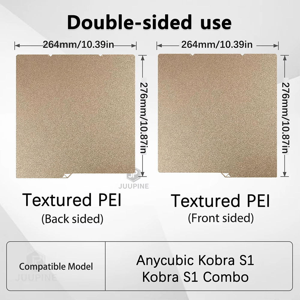 Anycubic Kobra S1 Çift Taraflı Pütürlü Pei Yay Çeliği Tabla-264x276mm