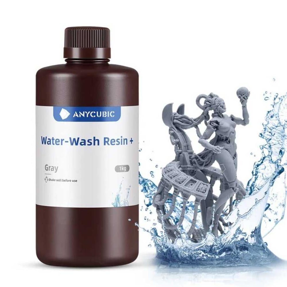 Anycubic Water Washable(Suda Yıkanabilir) UV Reçine 1Kg HD Gri