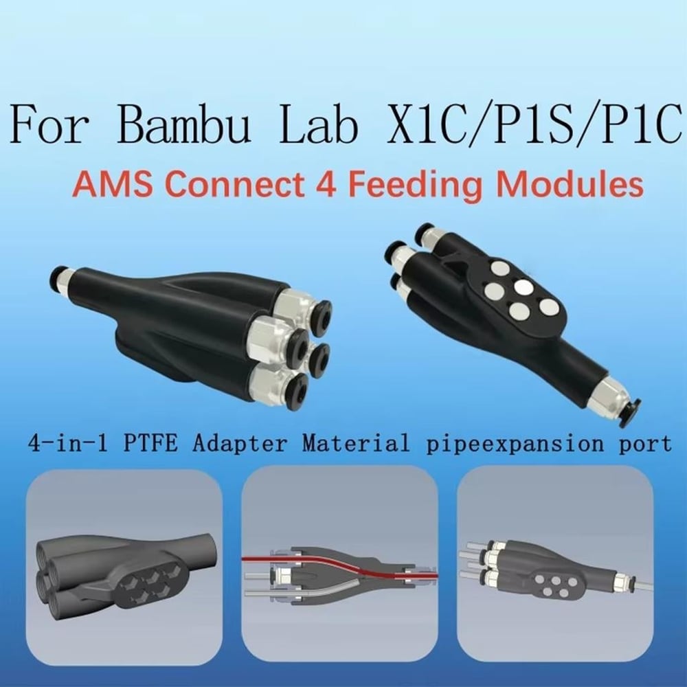 Bambu Lab 4 in 1 PTFE Adaptör-Manyetik Mıknatıslı