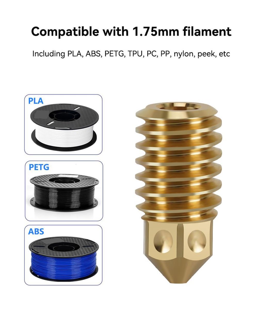 Bambu Lab A1-A1 Mini Pirinç Nozzle 500°C(0.8mm)