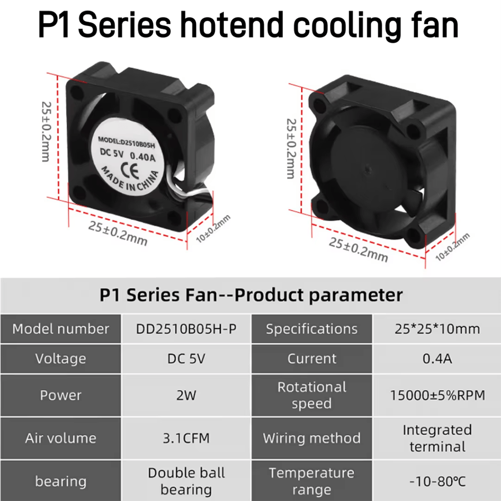 Bambu Lab P1 Serisi Hotend Soğutma Fanı