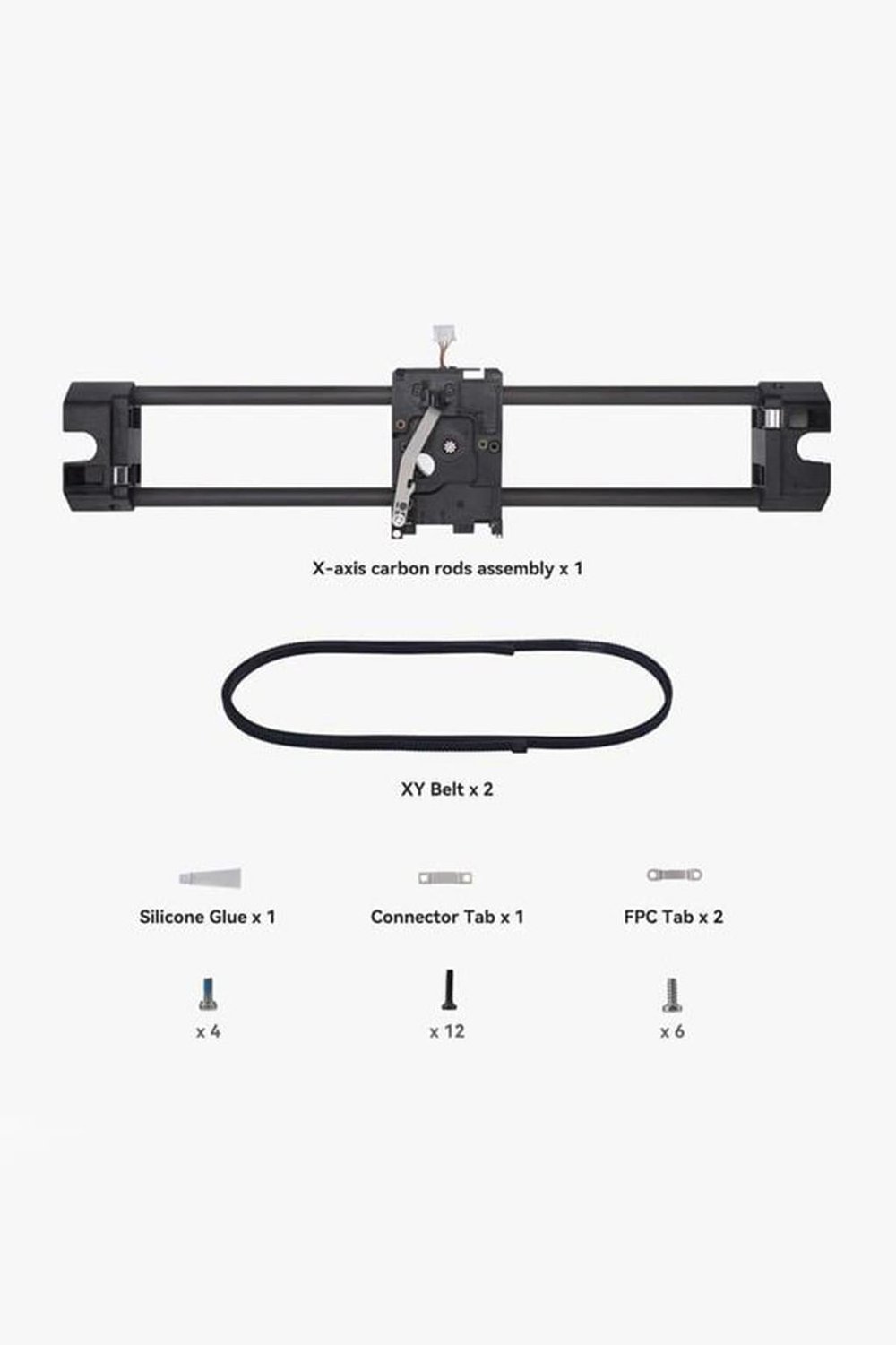 Bambu Lab X Axis Carbon Rods Assembly-P1P-P1S-X1-X1C-X1E-FAC003