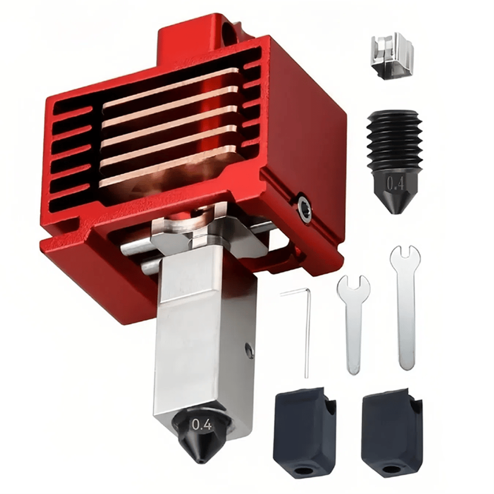 Bambu Lab X1-P1 Uyumlu Yükseltilmiş Hotend TZ 3.0 Bi Metal Mekanik Hotend Seti(Kırmızı)