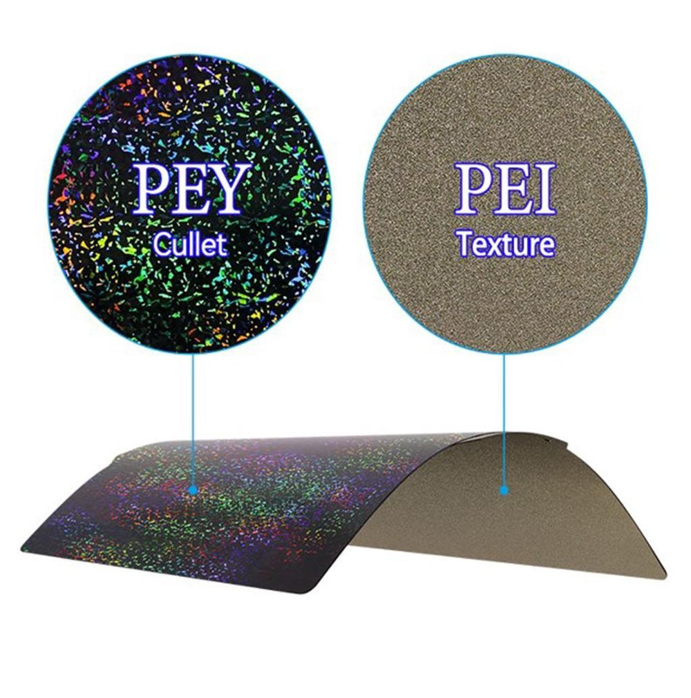 Bambu Lab X1 P1P A1 Çift Taraflı Cullet Pey-Pütürlü Pei Yay Çeliği Tabla-257x257mm